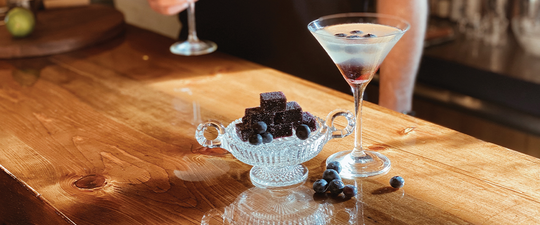 Blueberry Martini with "Pâte de Fruit"